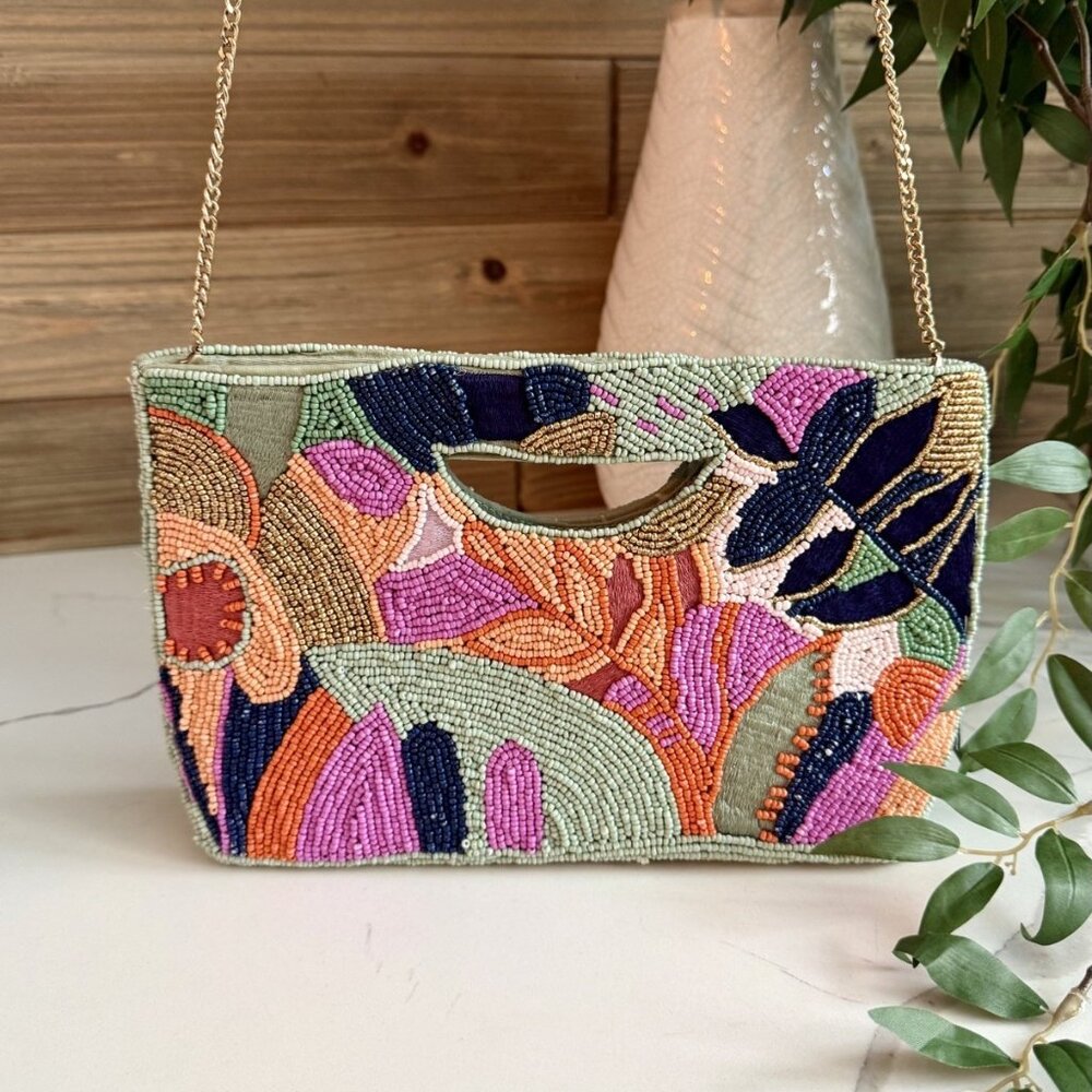 Embellished Multicolor beaded floral bag • Rated Tik Tok Viral